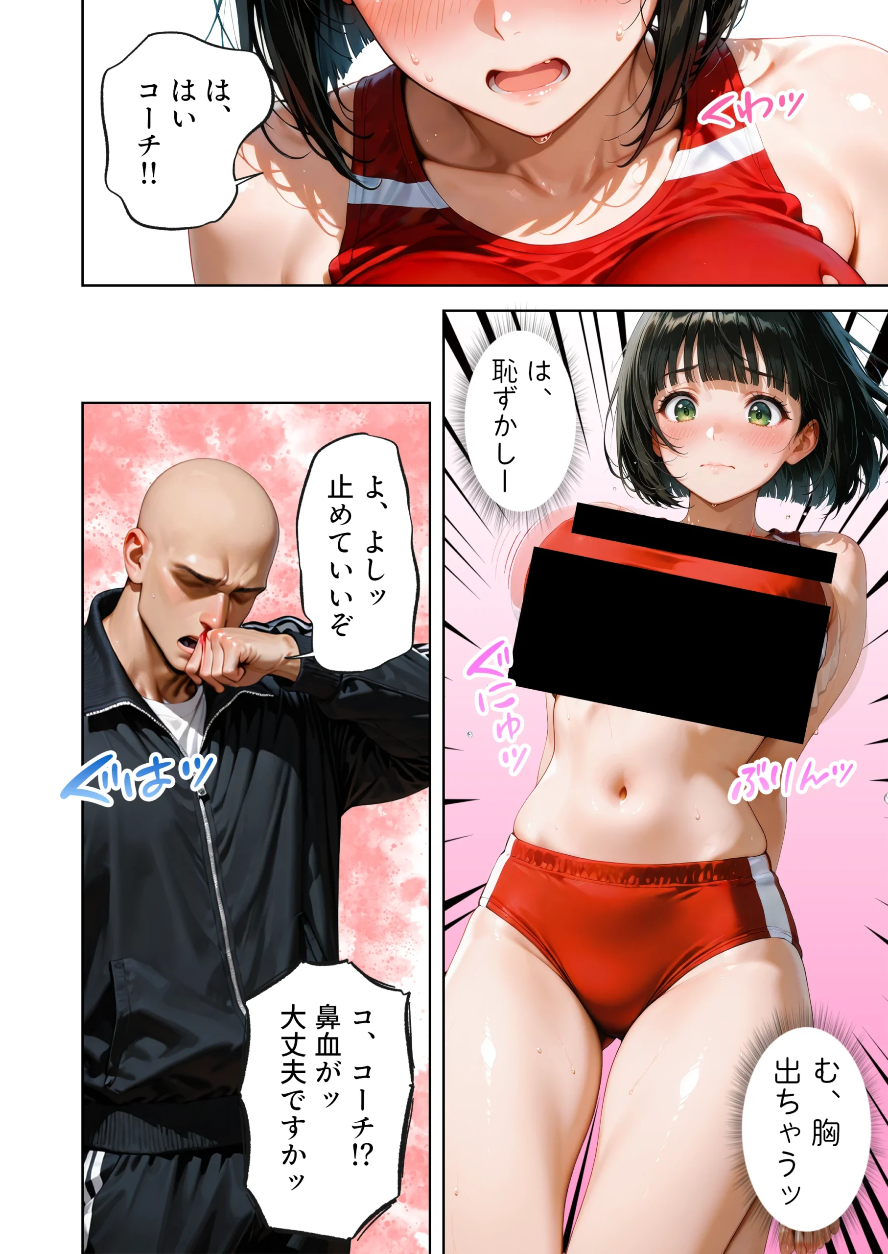巨乳が暴れて走れませんッ！ 補欠落ちした陸上部元エースがコーチに秘密の特訓を指導してもらう話 サンプル漫画