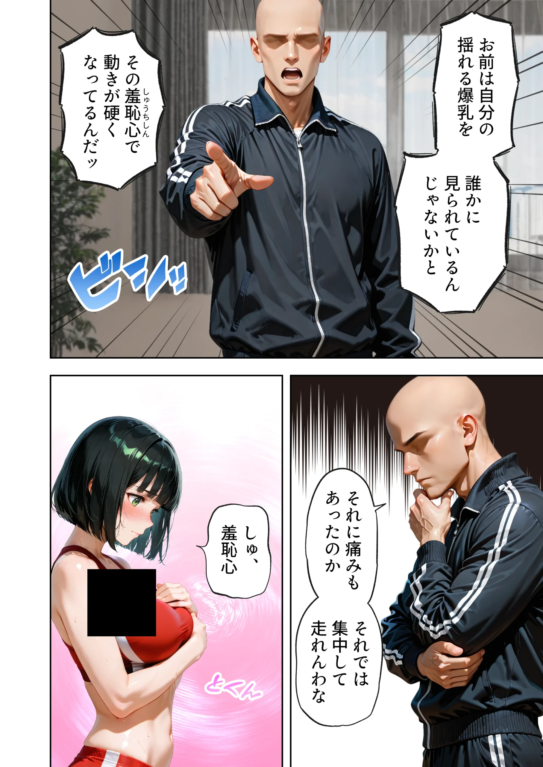 巨乳が暴れて走れませんッ！ 補欠落ちした陸上部元エースがコーチに秘密の特訓を指導してもらう話 サンプル漫画