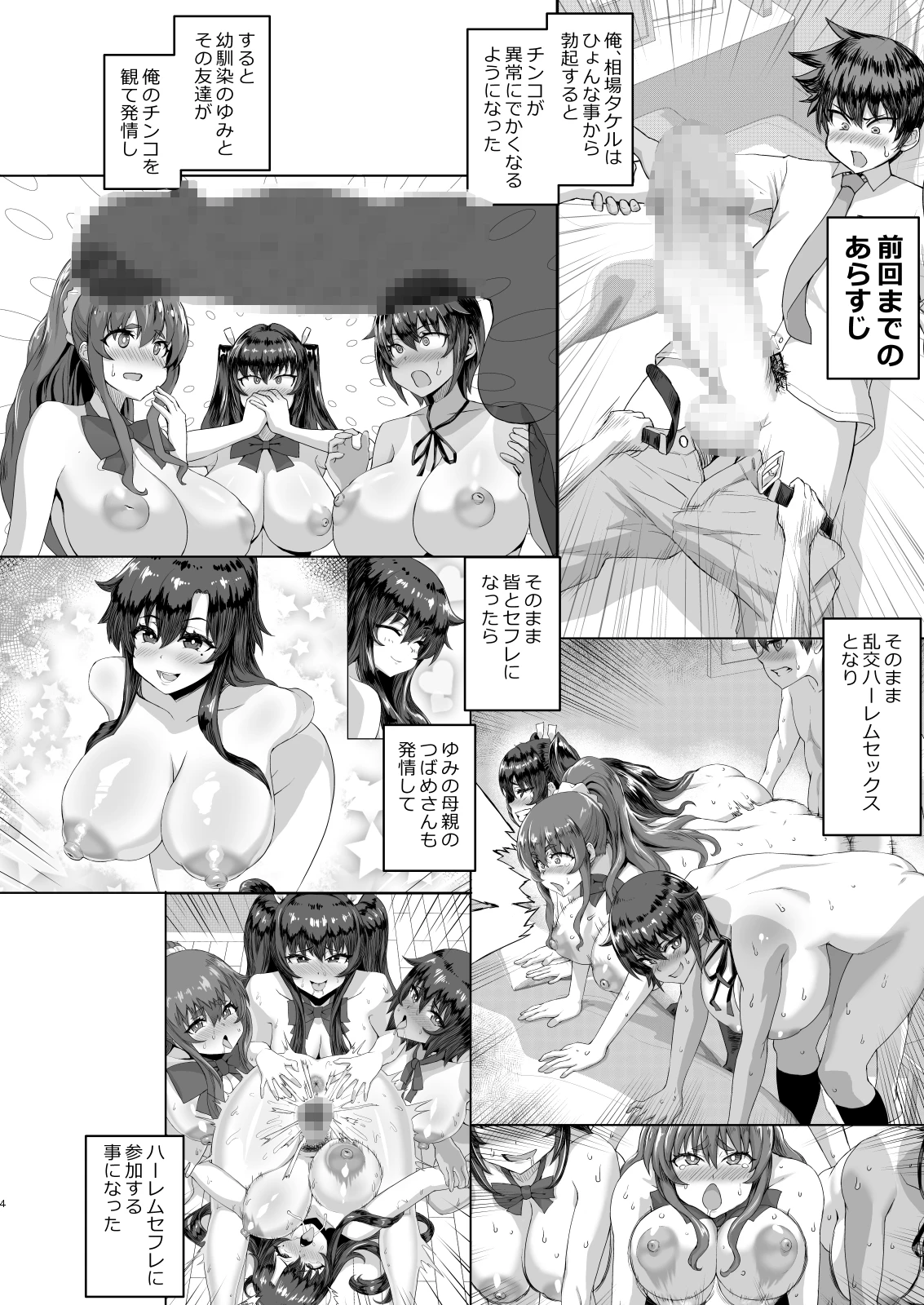 デカチンになったら巨乳幼馴染とその巨乳友達たちが発情してハーレムになった！！伝説総集編I サンプル漫画
